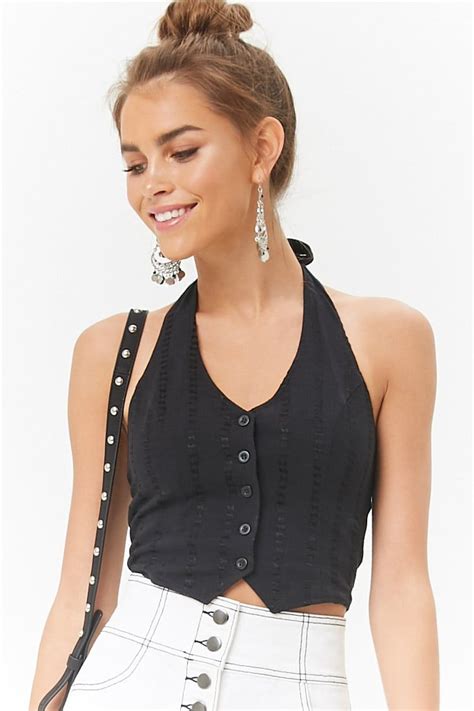 Button Front Halter Top Forever 21 Forever21 Tops Tops Halter Top