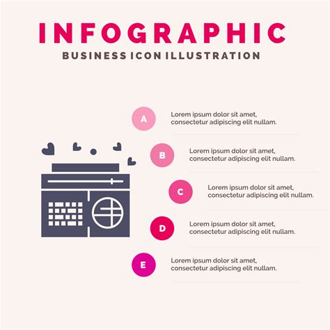 Radio Music Fm Speaker Songs Solid Icon Infographics 5 Steps