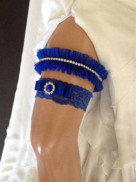 Wedding Garter Set Royal Blue Bridal Garter Set Royal Blue Bow