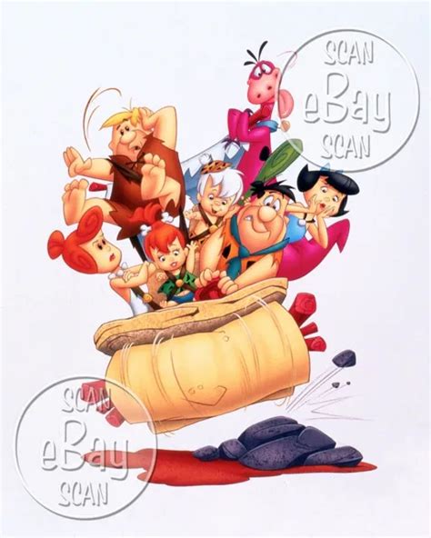 Rare Flintstones Cartoon Tv Photo Hanna Barbera Studios Pebbles And Bamm