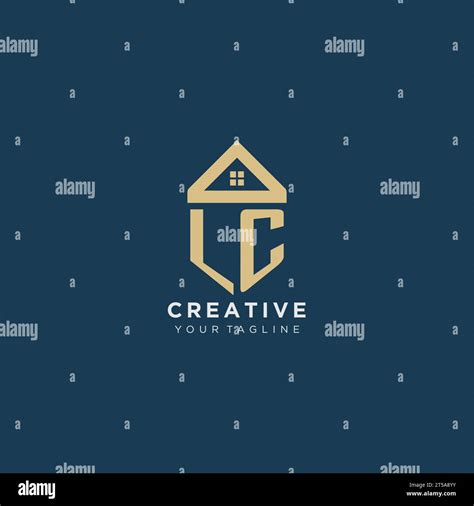 Initial Letter LC With Simple House Roof Creative Logo Design For Real