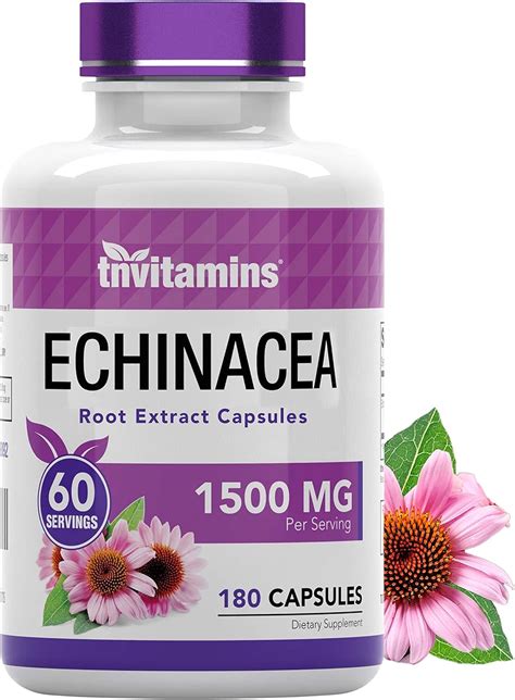 Echinacea Capsules 1500 Mg X 180 Capsules Supports Health And Well Being Echinacea Root