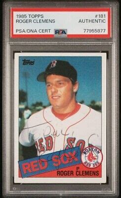 1985 Topps ROGER CLEMENS Signed Rookie Baseball Card 181 PSA DNA To