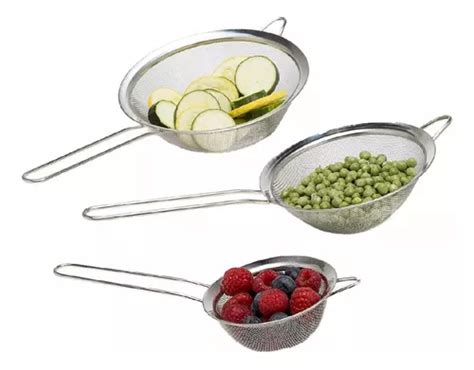 Set Coladores Cernidores Escurridor Cocina Acero Inoxidable Meses Sin