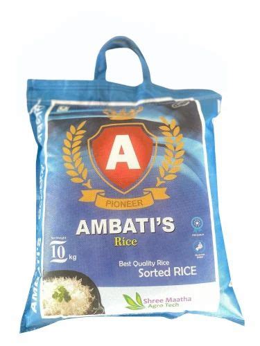 10 Kg Ambati S Pioneer Sona Masoori Raw Rice Packaging Type PP Bag At