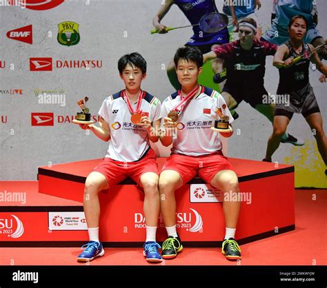 Jakarta Indonesia 29th Jan 2023 Winners Liu Shengshu R Zhang