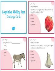 Au T M Cognitive Abilities Test Cat Challenge Cards English Ver