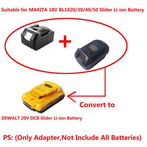 Makita V Slider Li Ion Battery To Dewalt Dcb V Tools Li Ion Battery