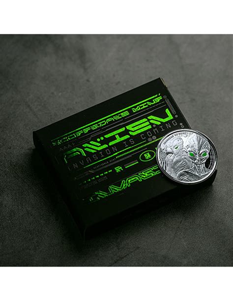 Alien Invasion Is Here Color Oz Silver Proof Coin Cedis Ghana