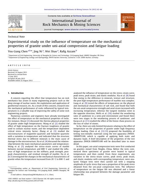 Pdf Experimental Study On The Influence Of Temperature On The