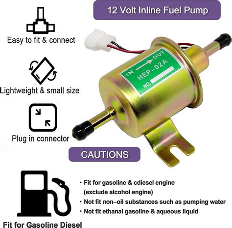 2 Packs 12v Electric Fuel Pump Hep 02a Universal Inline Low Pressure Gas Diesel Ebay