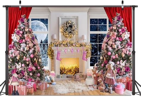 Amazon Dudaacvt X Ft Christmas Fireplace Backdrop Christmas