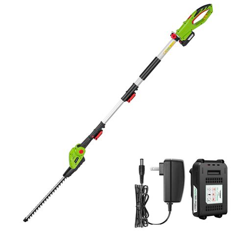 Vivosun 20 Cordless Pole Hedge Trimmer 20v Electric Bush Trimmer With 20” Dual Action Laser