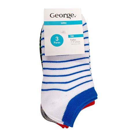 Tines George Para Ni O Multicolor Corte Bajo L Neas Pares Talla