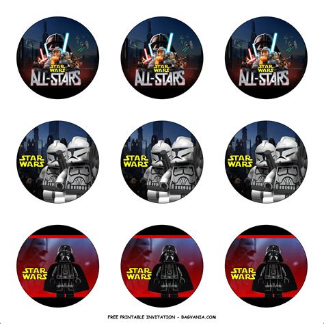 Lego Star Wars Cupcake Toppers Templates FREE Printable Birthday