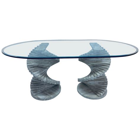 Glass Spiral Table At 1stdibs