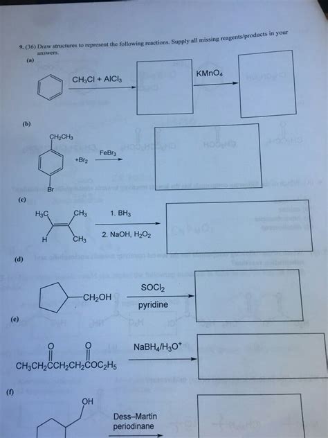 Solved Draw Structures To Represent The Following Reactions