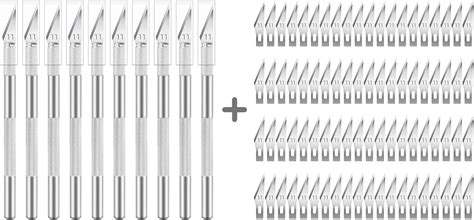 Jetmore 10 Pack Exacto Knife With 100 Pack Hobby Blades Set