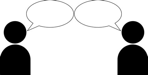 A Black Background With Two White Speech Bubbles Clip Art Image