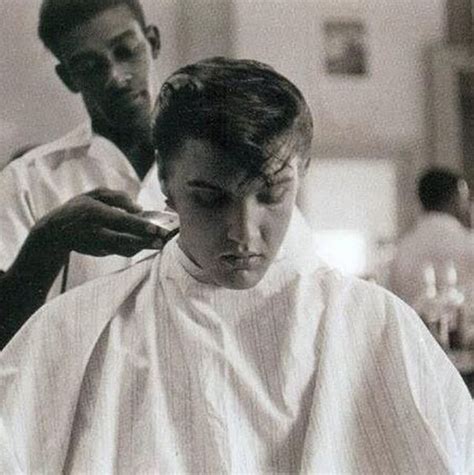 This Slightly Cropped Photo Of Elvis Getting A Haircut At Jims