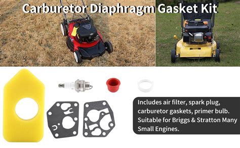 Carburetor Diaphragm Gasket Air Filter Spark Plug Kit For Small Engines