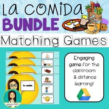 LA COMIDA Spanish Food Matching Games BUNDLE By Senorita Profe