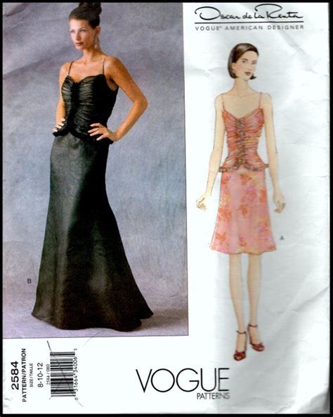 Vogue American Designer Oscar De La Renta Misses Dress Size 8 12 UNCUT