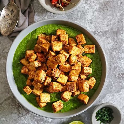 Spinach Curry Sauce With Crispy Tofu Recipe Savory Spin