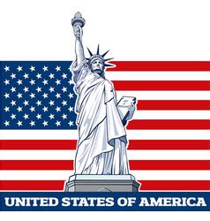 Statue Of Liberty Nyc Usa Map And Symbol Vector Image