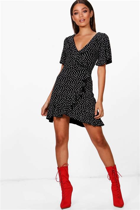 Ditsy Heart Tea Dress Boohoo Uk