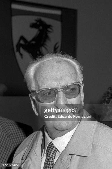 View Of Ferrari Auto Manufacturing Founder Enzo Ferrari During The