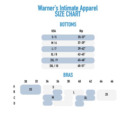 Warner Bra Size Chart A Guide To Finding The Perfect Fit