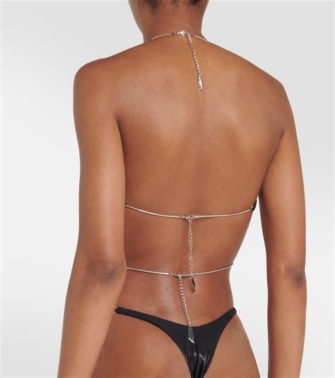 Mugler Cutout Bikini Bottoms In Black ModeSens GB