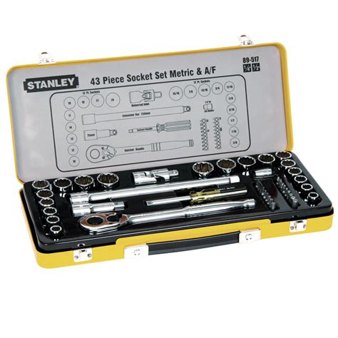 Stanley Piece Metric A F Drive Socket Set Bunnings