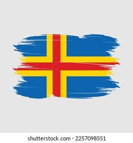 Aland Islands Flag Brush Vector Illustration Stock Vector Royalty Free