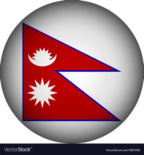 Nepal Flag Button Royalty Free Vector Image VectorStock