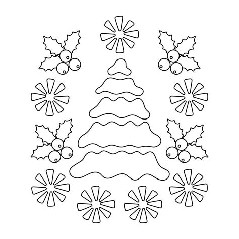 Coloriage à imprimer Sapin de Noël déstructuré