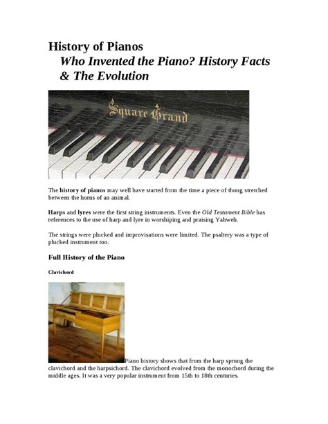 History Of Pianos By Kristen Abello Issuu