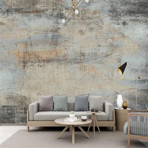 Custom Wallpaper Mural Vintage Style Concrete Effect Wall Bvm Home