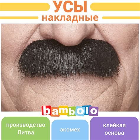 Усы моржа чёрные / реалистичные накладные усы для спектакля (5745 ...