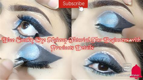 Step By Step Blue Smoky Eye Makeup Tutorial For Beginners Detailed Product Guide Included Mz