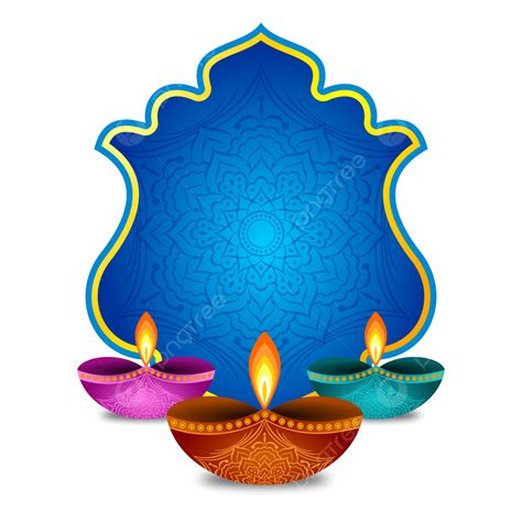 Feliz Festival De Diwali Diya Con Patr N De Mandala Deepawali Png