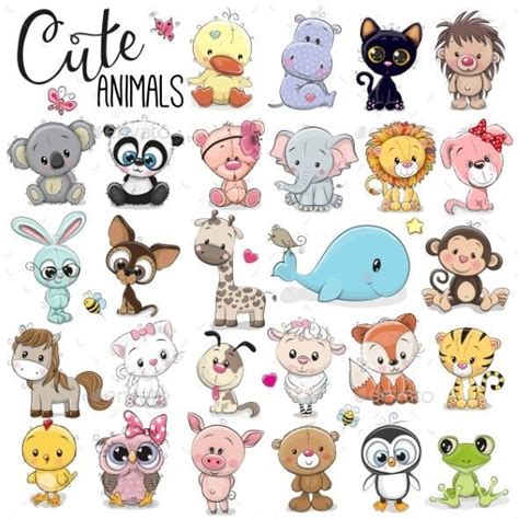 Cute Baby Cartoon Animals Drawing