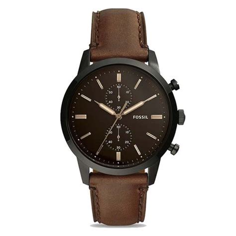 Đồng Hồ Nam Fossil Townsman 44mm Chronograph Brown Leather Watch FS5437