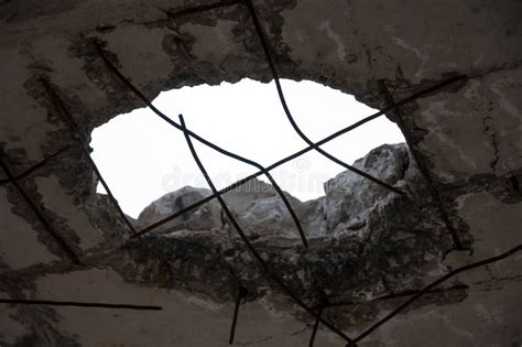 Hole In The Ceilingdestroyed Building Stock Photo Image Of