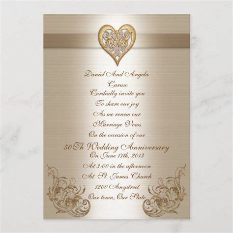 50th Anniversary Vow Renewal Invitation Zazzle 50th Wedding