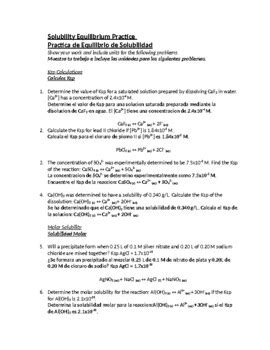 Solubility Equilibrium Esl Version Spanish By Schrim S Chem Tpt