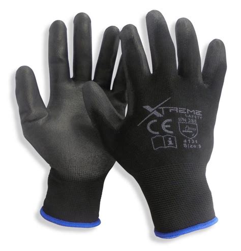 Black PU Coated General Purpose Safety Gloves Xtreme Safety