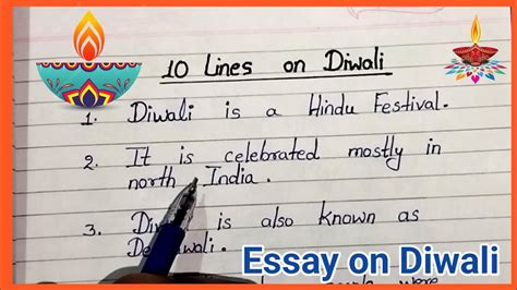 10 Lines Very Simple Essay On Diwali Essay On Diwali Diwali Essay