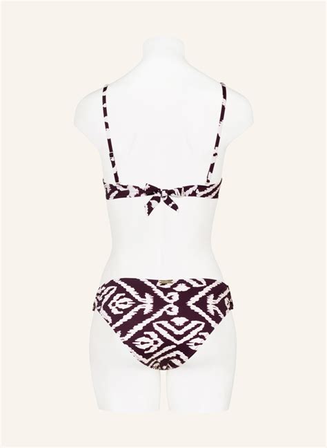 Watercult Bralette Bikini Top Makro Notion In Dark Purple White